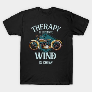 Motorcycle Therapy Wind Vintage Biker Gift T-Shirt